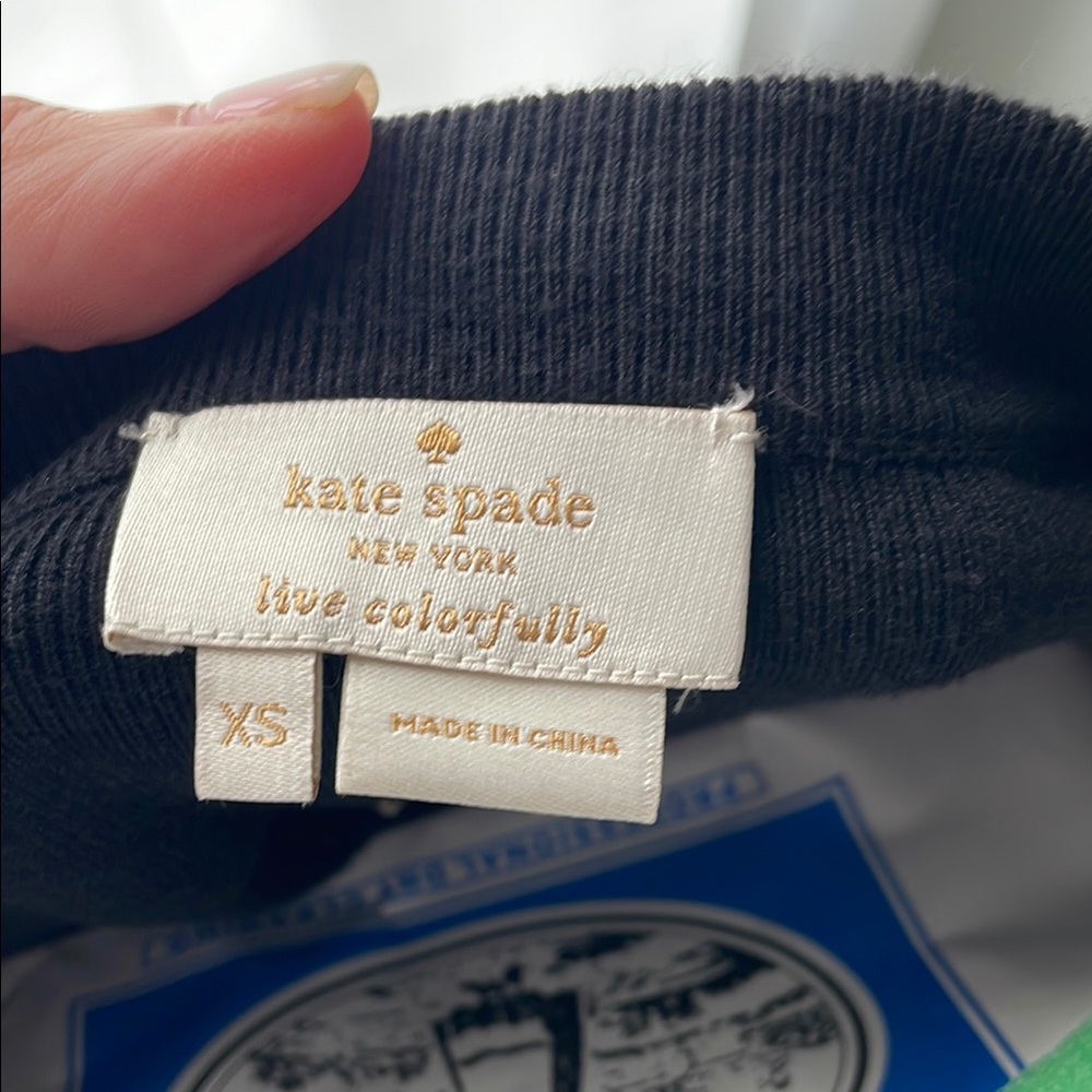 Kate Spade Charcoal Knit Top w bow on side